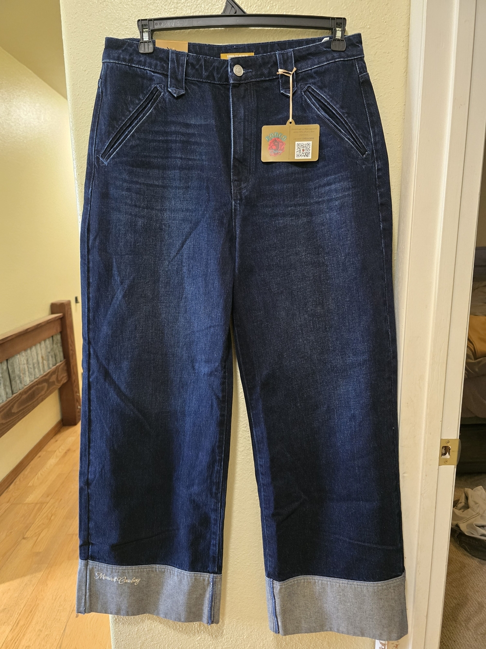 Relaxed Wide-Leg Women's Jeans in Dark Blue
